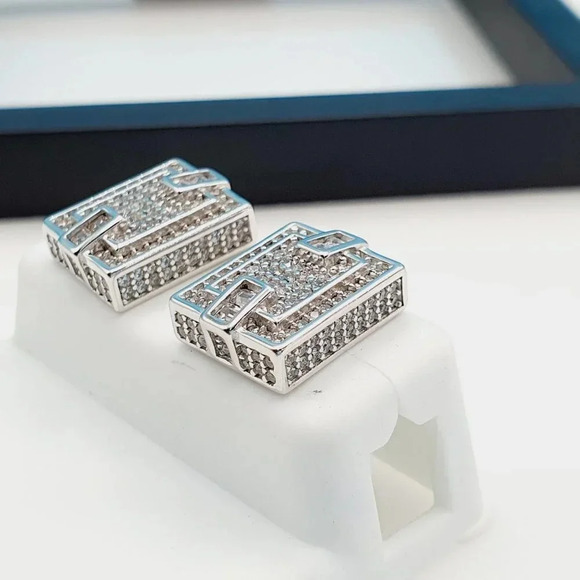 "925 Sterling Silver Cubic Zirconia Earrings, UU1P6A6069 - Picture 4 of 10